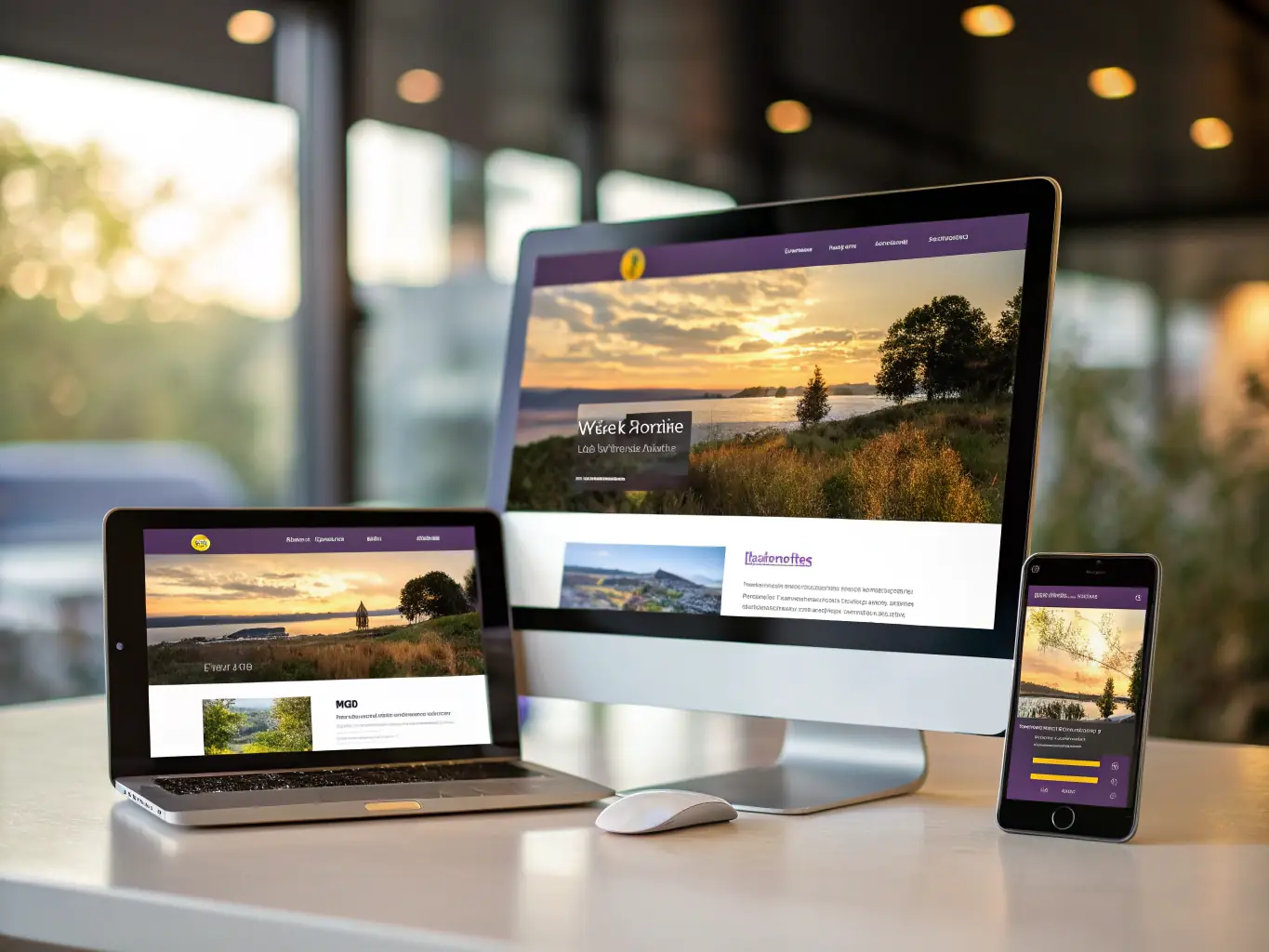 A modern, responsive website displayed on various devices, showcasing sleek design and user interface, representing MarketPro's Website Development & Design service.
